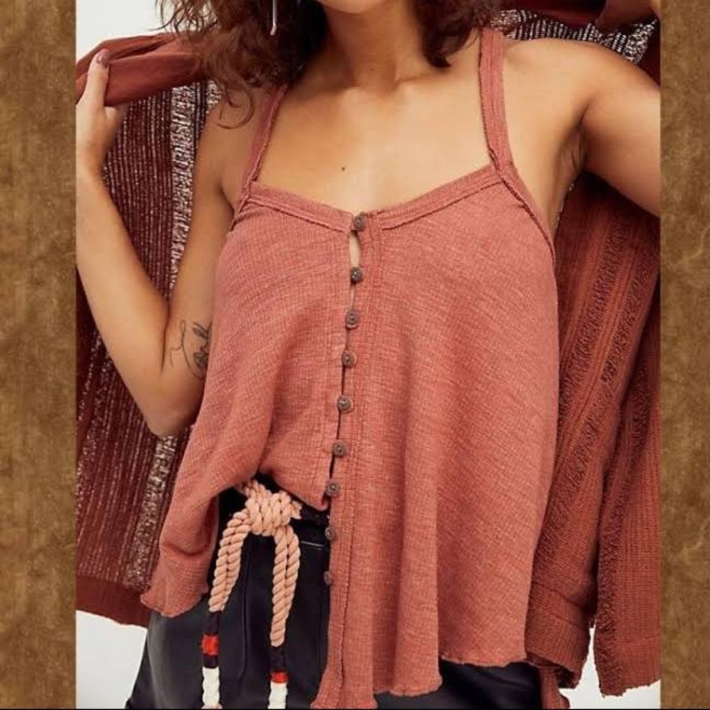 Free People “Dream Weaver” tank red XS - Picture 2 of 6